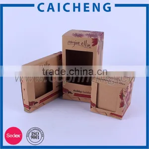 Recycled Brown Kraft Folding Paper Box With Window thumbnail-5