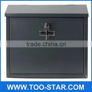 355x315x85mm Black Post Letter Box Mail Box Lockable Stainless Steel Wall Mount Mail Boxes thumbnail-5