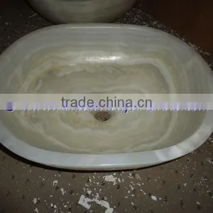 High Quality NATURAL STONE PURE WHITE ONYX SINKS BASINS COLLECTION thumbnail-1