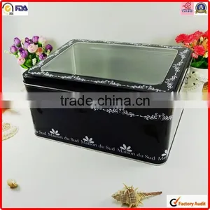 Decorative Large Container Metal Rectangle Tin Boxes for Cakes thumbnail-1