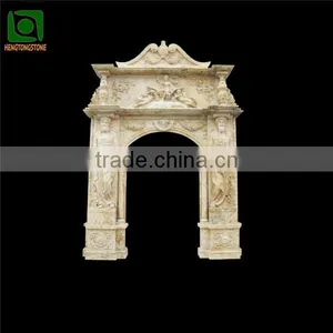Yellow Marble Figure Carved Door Surround thumbnail-1