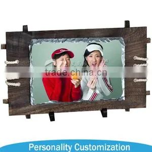 Heat Press Printing 18*26cm Sublimation Photo Slate With Wooden Frame thumbnail-1