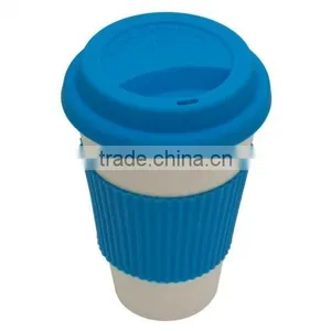 14OZ Bamboo Fiber Mug Cup With Silicone Lid thumbnail-4
