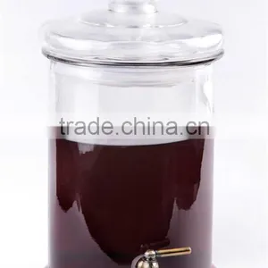 Transparent Round Glass Juice Dispenser thumbnail-1