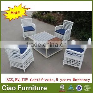 Modern Garden Coffee Shop Furniture Rattan Table and Chair Set thumbnail-1