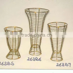 Metal Wire Flower Vase, Wire Cage Vase, Tall Metal Vases, Metal Flower Vase, Antique Metal Flower Vase,painted Metal Flower Vase thumbnail-1