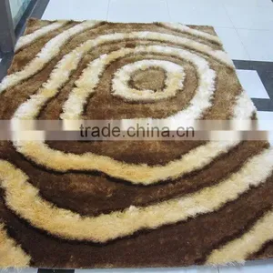 Thick Vibrant Blue 3D Style Floral Sparkle Mat Deep Glossy Shag Pile Floor Rugs thumbnail-6