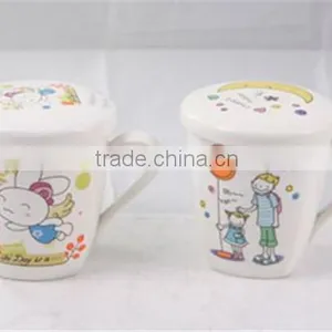 Multi Cartoon Design Wholesale Fine Bone China Tea Cup With Cover thumbnail-1