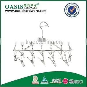 Stainless Steel Clothes Hanger /Clothes Hanger;Laudry Clips Hanger;stainless Steel Clips Hanger/ Clothes Hanger With 12 Pegs thumbnail-1