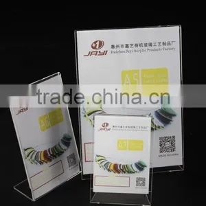 Clear Acrylic Upright Plexiglass Plastic Sign Holder With Slant Back Menu Ad Frame Table Card Display thumbnail-4
