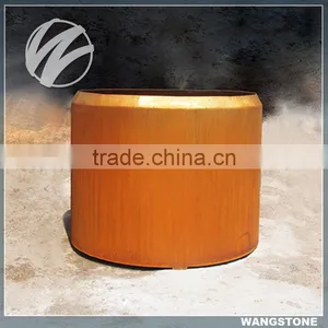 Modern Garden Use Round Shape Corten Steel Flower Pot thumbnail-1