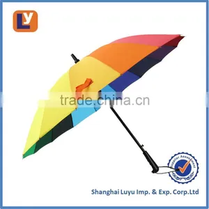 Fashion 21" Long Handle Straight Sun/Rain Umbrella, Rainbow Umbrellas thumbnail-3