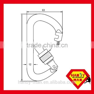 2200SG Square Steel D Screw Gate Opening Cheap Rescue Carabiner thumbnail-2
