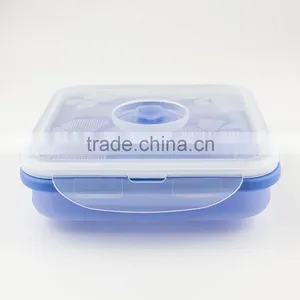 New Design High Quality Eco-friendly Reuseable Silicone Folding Bowls/lunch Boxes/storages thumbnail-5