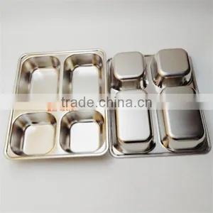 Eco-friendly Free Used Colorful Stainless Steel 4 Compartment Plate for Dinner thumbnail-2