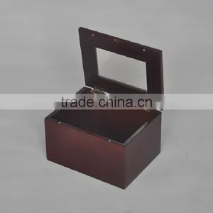 Factory Price Wooden Tea Box With Glass Top, Glass Lid Wooden Tea Box, Handmade Wooden Tea Box thumbnail-2