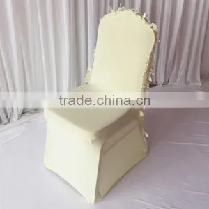 2016 New Design 3D Ruffled Wafer & Leaf Shape Taffeta Back Stretchy Lycra Chair Cover 100PCS For Sale thumbnail-6