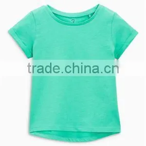 2017 Hot Sales Children Girls O-neck Short Sleeve T-shirt Pure Color thumbnail-3
