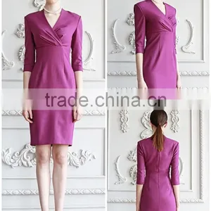 Fashion Design Slim Fit Office Ladies Formal Dress Half Sleeve Dress thumbnail-3