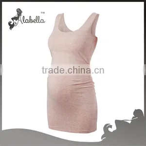 Sleeveless Maternity Dress Tank Top Dress 100% Cotton Fabric thumbnail-2