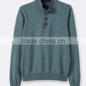 Wholesale Good Quality 100% Wool Sweater Design for Boys High Neck Navy Marl Sweater for Men(BKNM17) thumbnail-3