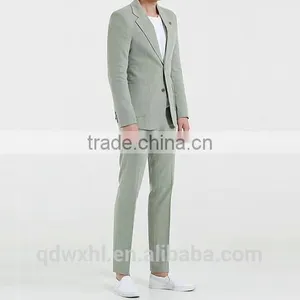 Made to Measure One Button Light Green Blazers Business Man Suit thumbnail-3