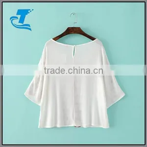 Women's Blouses Embroidery Dew Shoulder Summer Fashion thumbnail-2