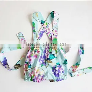 Custom Boutique Baby Girl Flower Printed Bubble Cotton Pants thumbnail-5