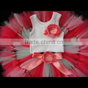 Wholesale Children Clothes New Design Fluffy Skirt Chiffon Pettiskirts Tutu Red Tutu Skirts Romantic Tutu Skirts thumbnail-1