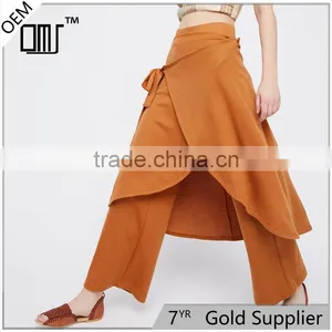 High Rise Fit Cotton Blend Skirt Styling Womens Camel Trousers thumbnail-1