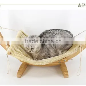 Wooden Cat Hammock With Cushion Soft Pet Bed Durable thumbnail-4