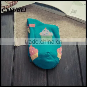 200 Needle Fresh Color Korean Cute Cartoon Ice Cream Women Tube Socks for Young Girl Normal Wearing thumbnail-6