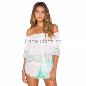 Guangzhou Factory Sexy Stylish Ladies Fancy Top thumbnail-1
