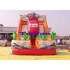 Cartoon Car Decoration Inflatable Slide Kids Outdoor Backyard Slide thumbnail-1