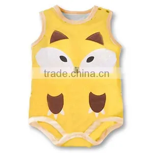 Hot Selling Cartoon Animals Sleeveless Cute Pure Cotton Baby Romper thumbnail-6