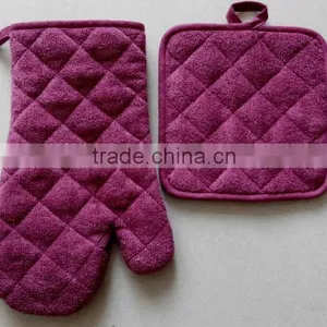 2pcs Kitchen Set in Pure Color Plain Color Oven Mitt and Pot Holder thumbnail-1