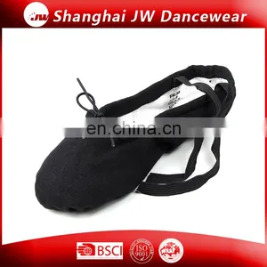 Black Canvas Split Sole Ballet Dance Shoes for Kids and Adult thumbnail-1