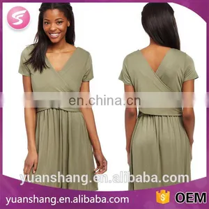 2017 Faux Wrap Maternity Nursing Dress Breastfeeding thumbnail-1