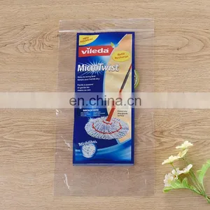China Manufacture Cheap Clear Microfibre Mop Poly Bag Packaging,Opp Bopp CPP Heat Sealing Bag With Handing thumbnail-1