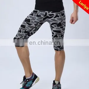 New Black and Blue Leopard Printing Spandex Men's Body Shaper Slimming Pants thumbnail-4