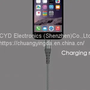 MFi Lightning Cable With Aluminum Connector and Metal Nylon Braided Cable, 1m/1.8m 2.4a thumbnail-5