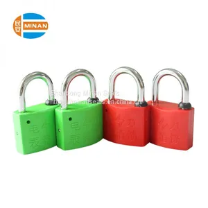 MA - PD 8004 25 mm Logo and Bar Code Printed Security Steel Shackle Plastic Padlock Seal With Master Key thumbnail-5