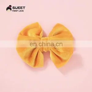 New Children's Hair Accessories Soft Velvet Baby Hairpin 21 Color Fan-shaped Bow Princess Hairpin thumbnail-4