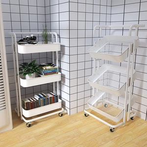 Stainless Steel Vegetable Trolley Kitchen Storage Trolly Stainless Steel Kitchen Cart With Drawers thumbnail-1