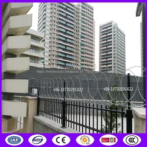 Fence Flat Wrap Razor Wire Connected By Clips , Razor Blade Barbed Wire China thumbnail-1