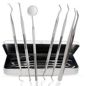 Stainless Steel 6PCS Dental Tools Set Adult Oral Dental Hygiene Set With Dental Tweezers thumbnail-1