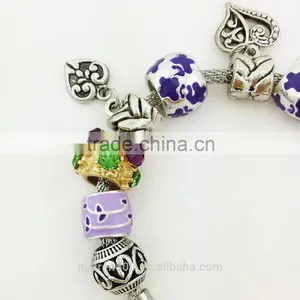 MNP147 Fashion Beautiful European Silver Plated Charms Beads Bracelets thumbnail-2