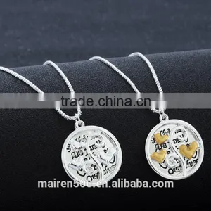 2015 European and American Pop Tree Girlfriends Love Initial Pendant Necklace thumbnail-1