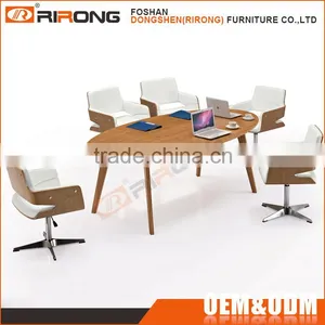 High Quality AA Fireproof Wood Modern Long Oval Conference Table for 10 Person thumbnail-1