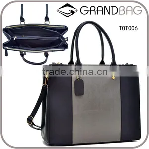 2016 Three Compartments Saffiano Leather Lady Tote Bag and Snake Print Leather Shoulder Bag With Detachable Strap thumbnail-1